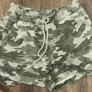 Justice Green and Gray Camouflage Athletic Shorts